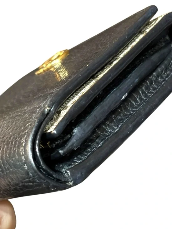 Gucci GG Marmont Compact Wallet Black Leather GG Supreme Canvas - Picture 2 of 15